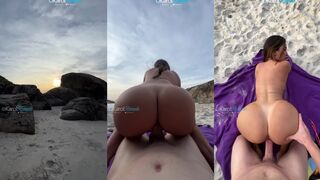 Big rear latina fucking on public beach while people watching