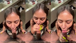 Taliyaandgustavo Blows Big Cock in Washroom Onlyfans Video